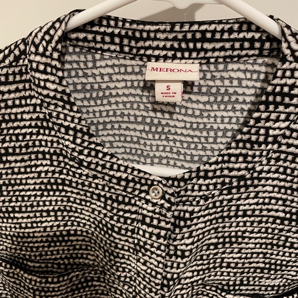 MERONA Geometric Summer One Piece Dress sleeveless shirt top vintage print mod S - Picture 3 of 5